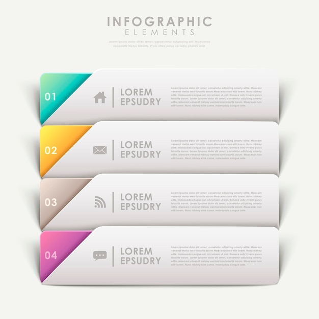 Coloful design moderno modello di banner elementi infografici