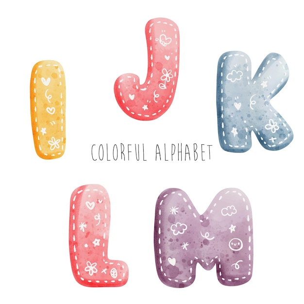 Vector coloful rainbow alphabet, rainbow font