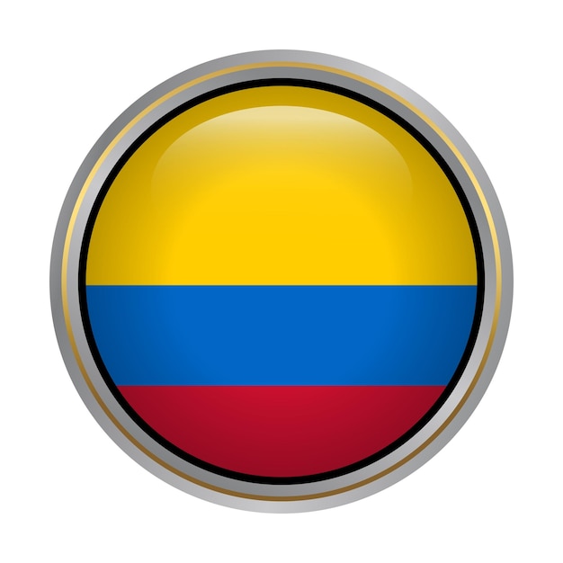 Текстура стекла кнопки формы круга Колумбии на белом