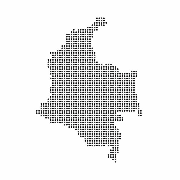 Colombia country map made from abstract halftone dot pattern