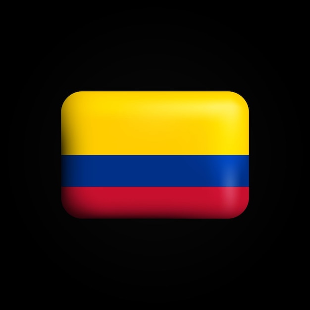 Colombia flag 3d icon national flag of colombia