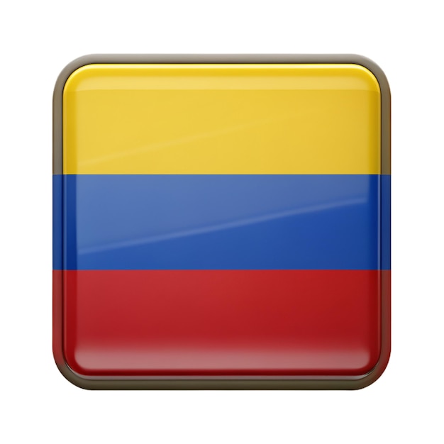 Vector colombia flag 3d render