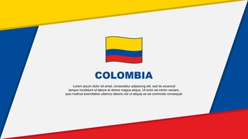 向量哥伦比亚国旗抽象背景设计模板哥伦比亚独立日横幅卡通矢量插图哥伦比亚旗帜
