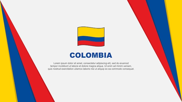 Modello di disegno astratto della bandiera della colombia bandiera della colombia independence day cartoon illustrazione vettoriale bandiera della colombia