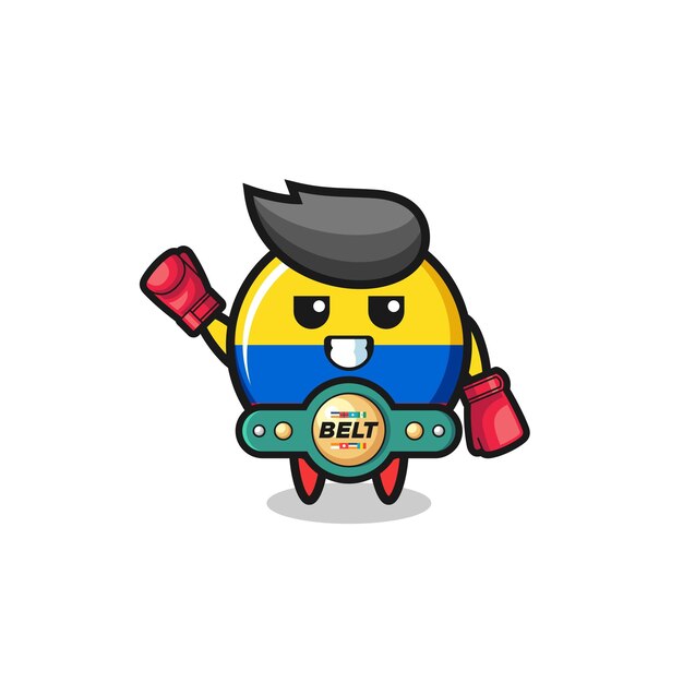 Colombia flag boxer mascot character