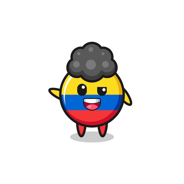 Vettore personaggio della bandiera della colombia come il ragazzo afro