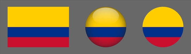 Colombia flag set collection vector