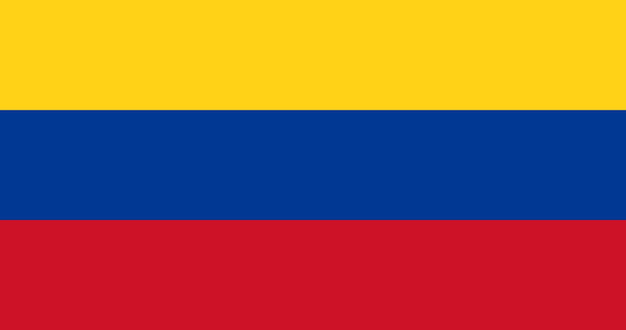 Vettore bandiera della colombia nel vettore