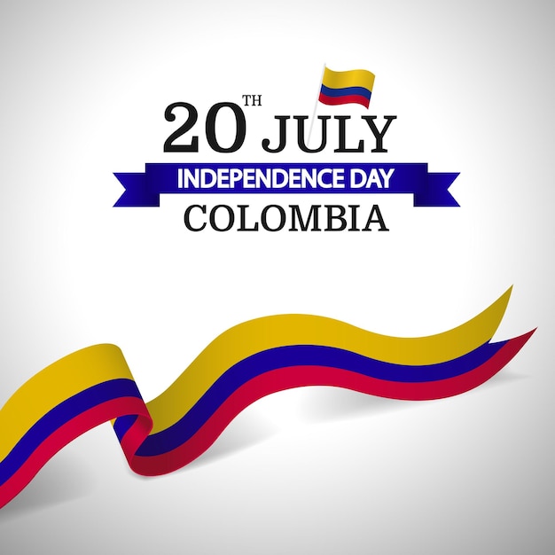 Vector colombia independence day ribbon