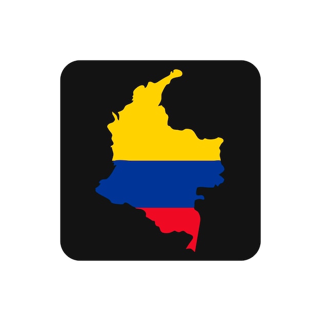 Colombia kaart silhouet met vlag op zwarte achtergrond
