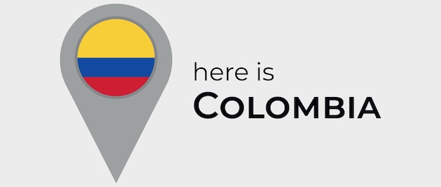 L'icona dell'indicatore della mappa della colombia qui è l'illustrazione vettoriale della colombia