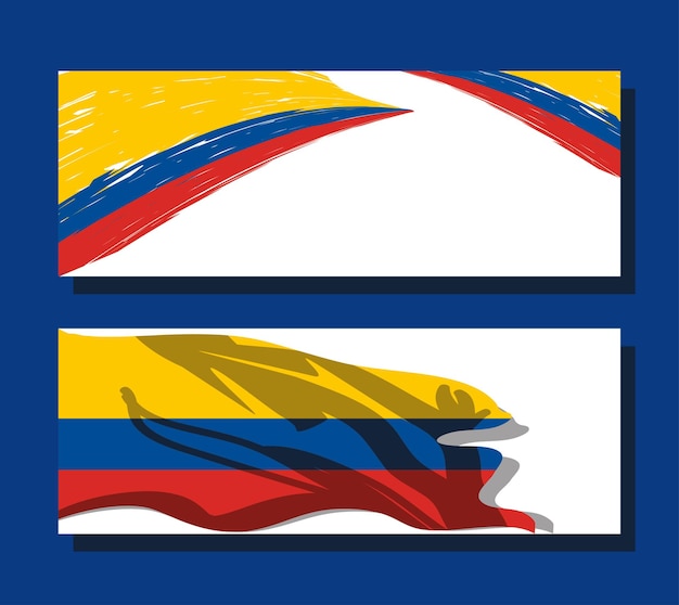 Colombia markeert patriottisme nationale banners