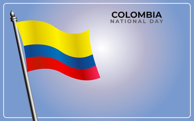 グラデーション カラーの背景に分離されたコロンビア国旗