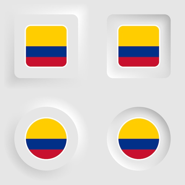 Vector colombia neumorphic graphic and label set element of impact for the use you want to make of it