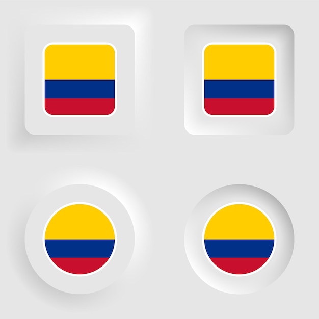 Vettore colombia grafico neumorfico e set di etichette elemento di impatto per l'uso che si desidera fare di esso