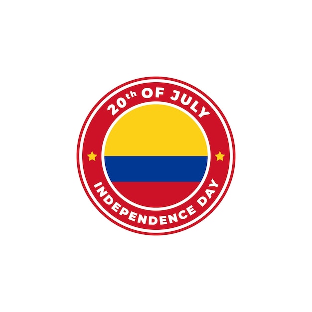 Colombia Onafhankelijkheidsdag 20 juli Badge voor Logo Label Sticker Embleem Teken Symbool Stempel Vector