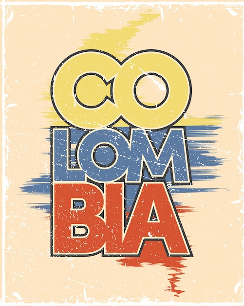 Colombia poster with flag