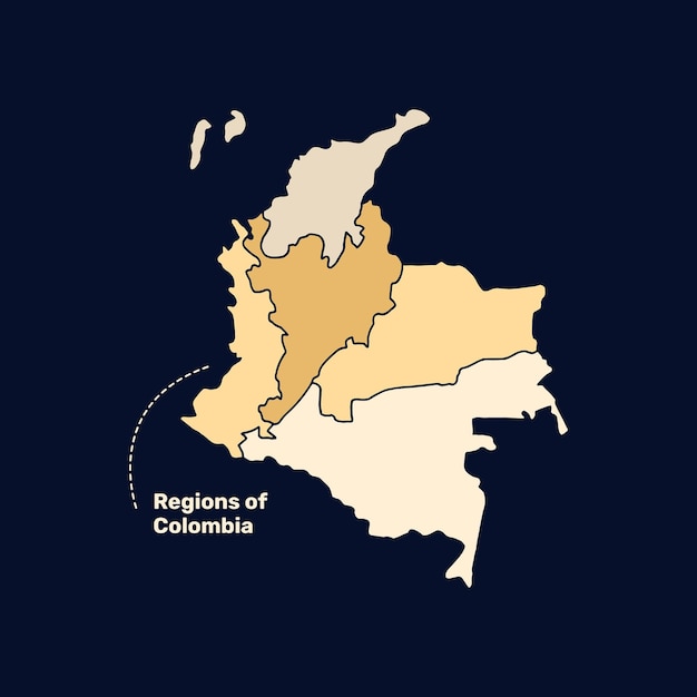 Colombia regio's kaart