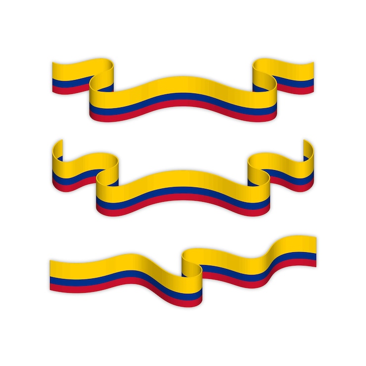 Vector colombia ribbon flag decoration