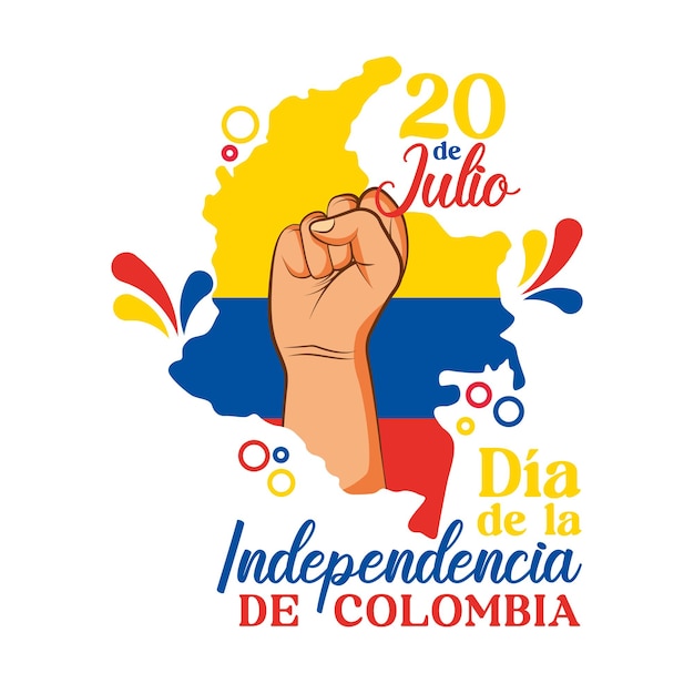 Vettore giorno dell'indipendenza della colombia