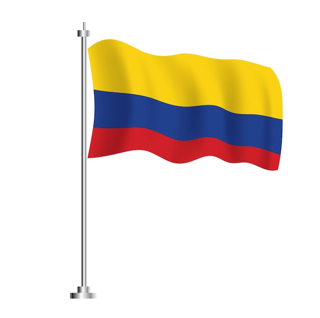 Colombia vlag geïsoleerde golf vlag van Colombia land vectorillustratie