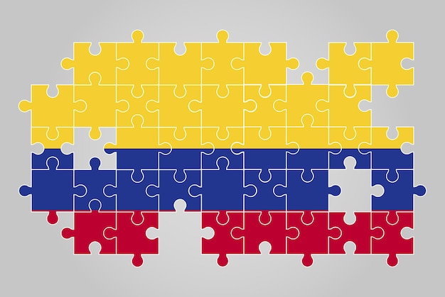 Colombia vlag vorm van puzzel vector puzzel kaart Colombia vlag voor kinderen