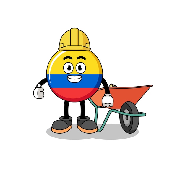 Colombiaanse vlag cartoon als aannemer