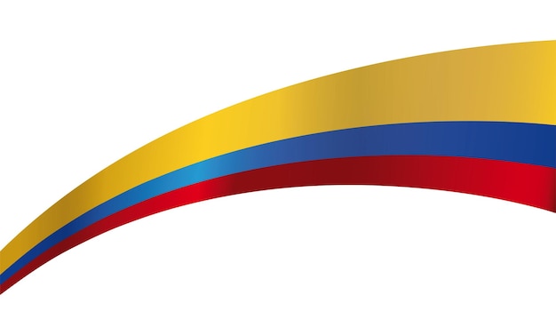 Vector colombiaanse vlag geïsoleerd op witte achtergrond