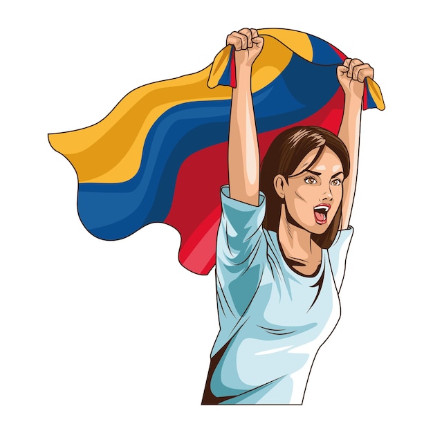 Colombiaanse vrouw met vlag