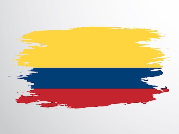 Colombian flag painted with a brush