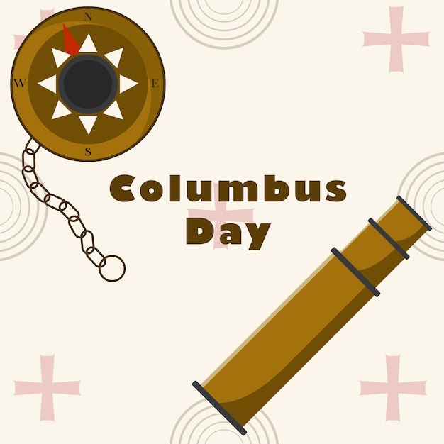 Colombus day flat background