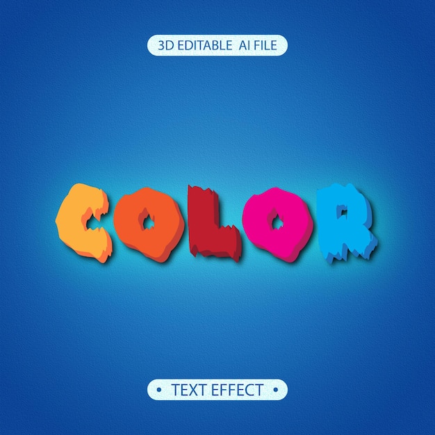 Vector color 3d style text effect