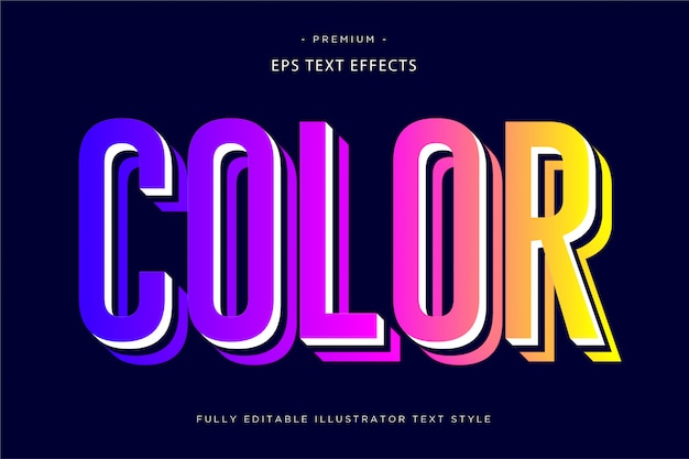 Vector color 3d text effect  3d text style