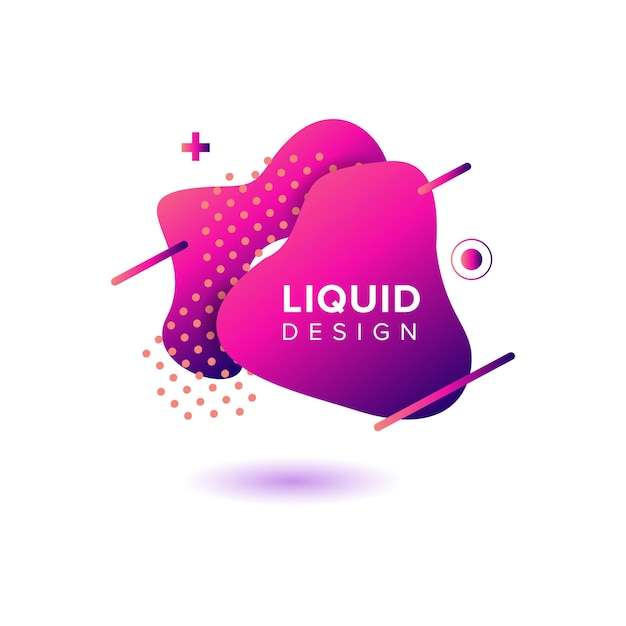 Color abstract liquid shape fluid color overlap gradient background Vector creative neon color design