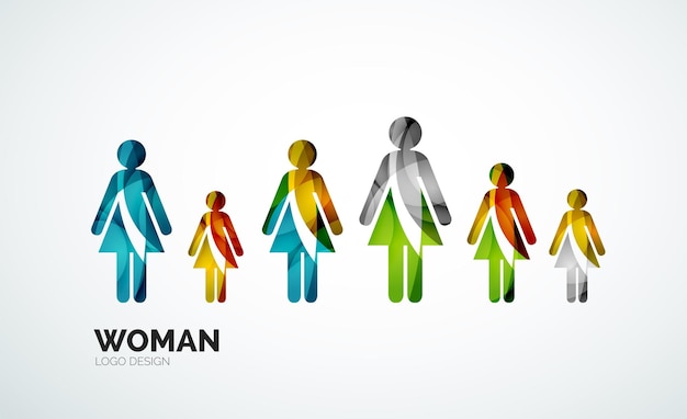 Color abstract logo woman icon