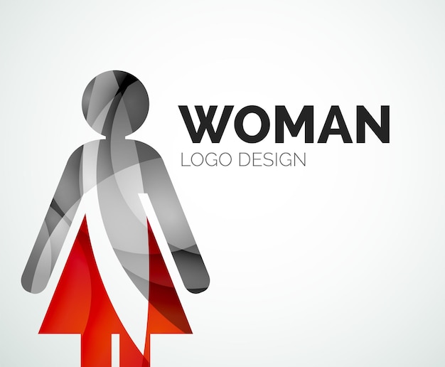 Color abstract logo woman icon