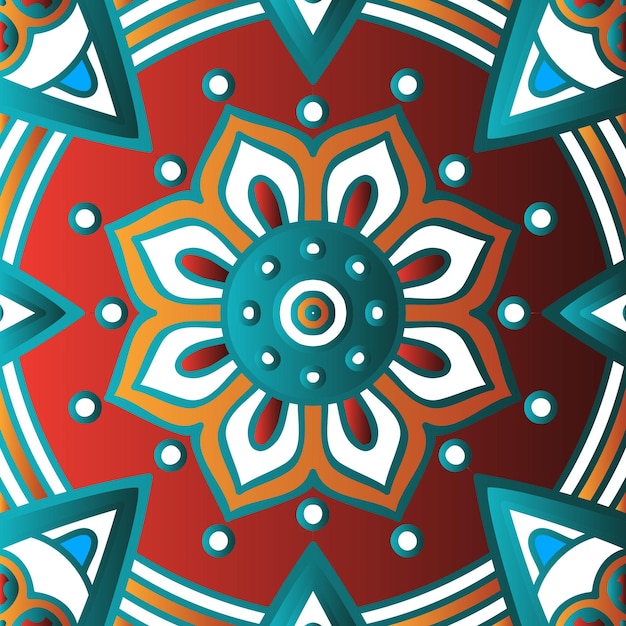 color abstract mandala flower design vector