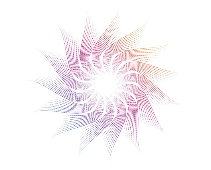 Vector color abstract swirl with halftone effect elegant and dynamic design for cosmetics textiles luxury branding renewable energy and wellness perfect for backgrounds logos and decorative elements