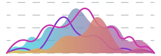 Color area chart infographic element Data distribution