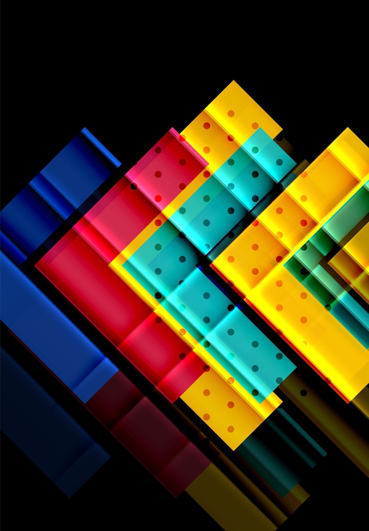 Vector color arrows on black background vector illustration