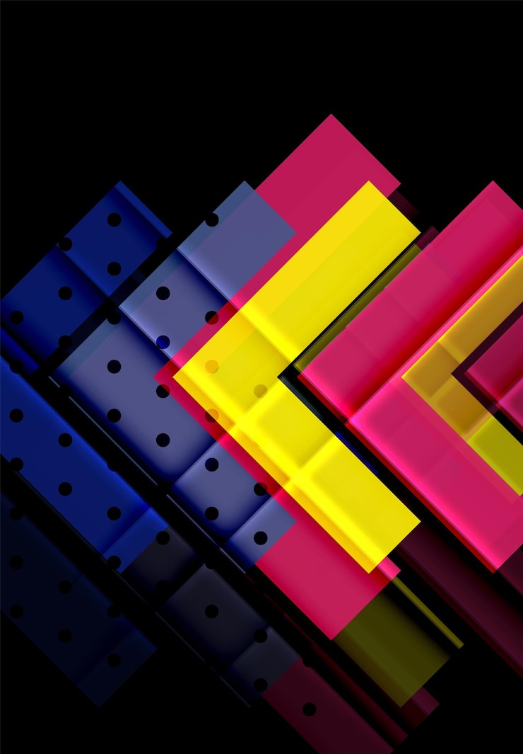 Vector color arrows on black background vector illustration