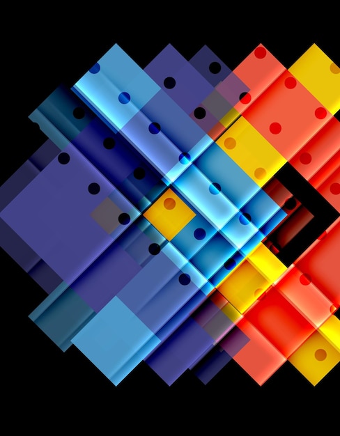 Color arrows on black background Vector illustration