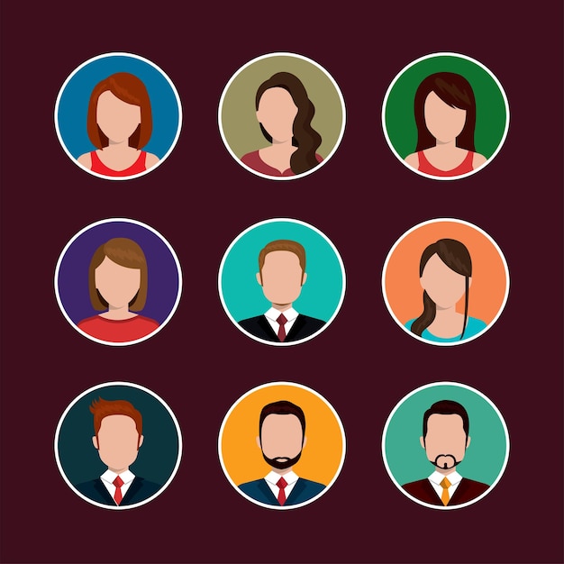 color avatars vector deisgn