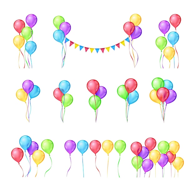 Vector color balloons set