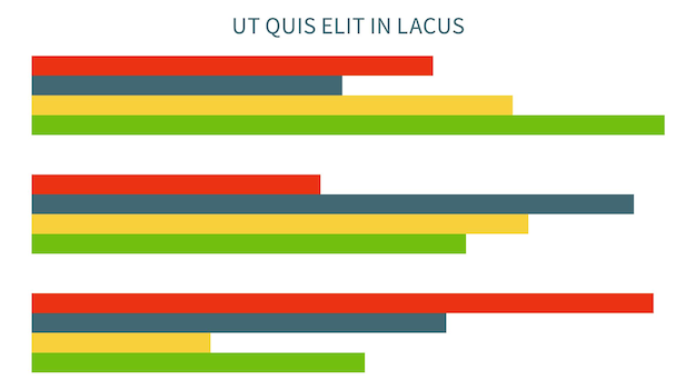 Vector color bar chart business report data element