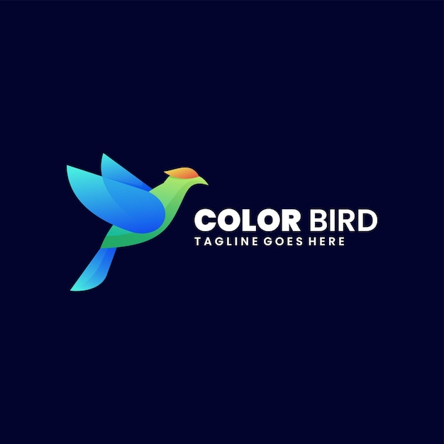 color bird illustration logo design colorful