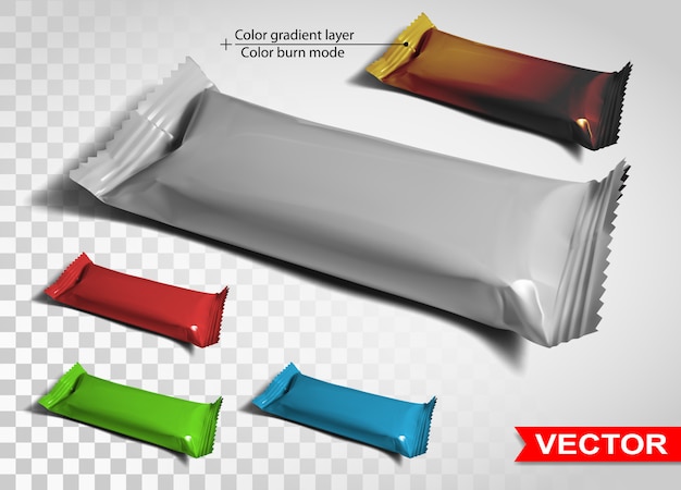 Vector color blank package for snack product