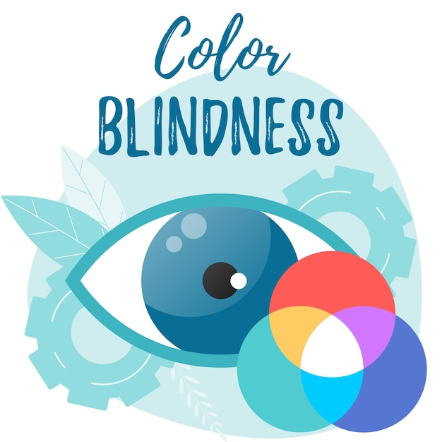 Color blindness vector flat concept Daltonism Optometry ophthalmology illustration