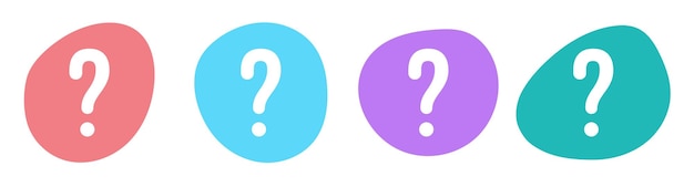 Color blob with question mark symbol set vector illustration