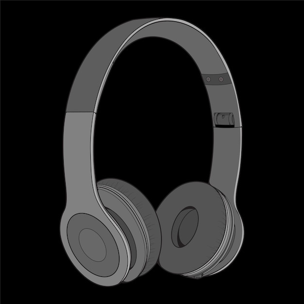color block headphones vector illustration music concept line art vector portable earphones headphones vector